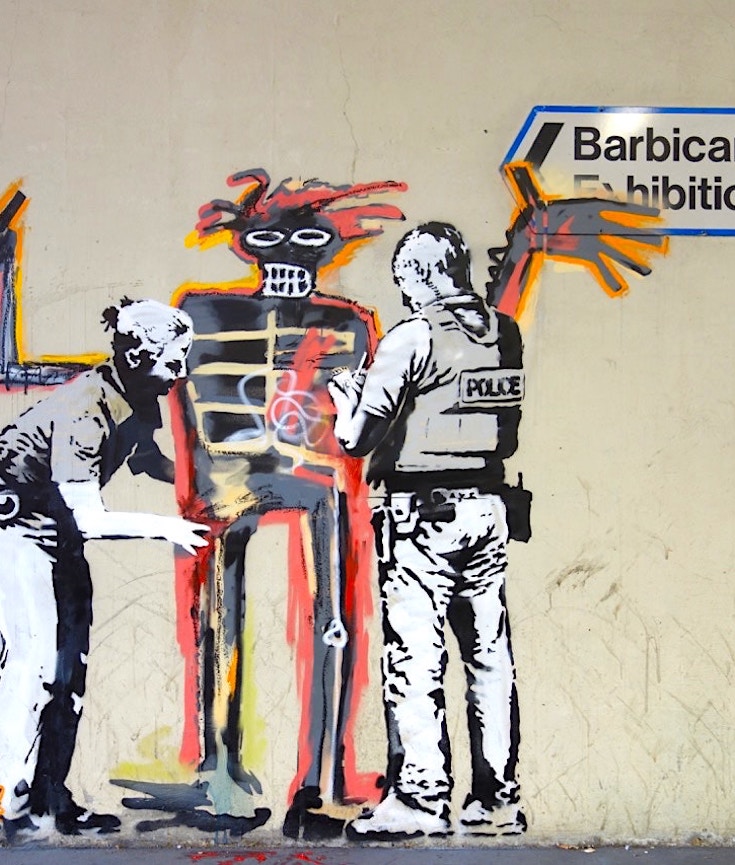 Banksy Strikes Again, With Nod to Basquiat | The New York Times