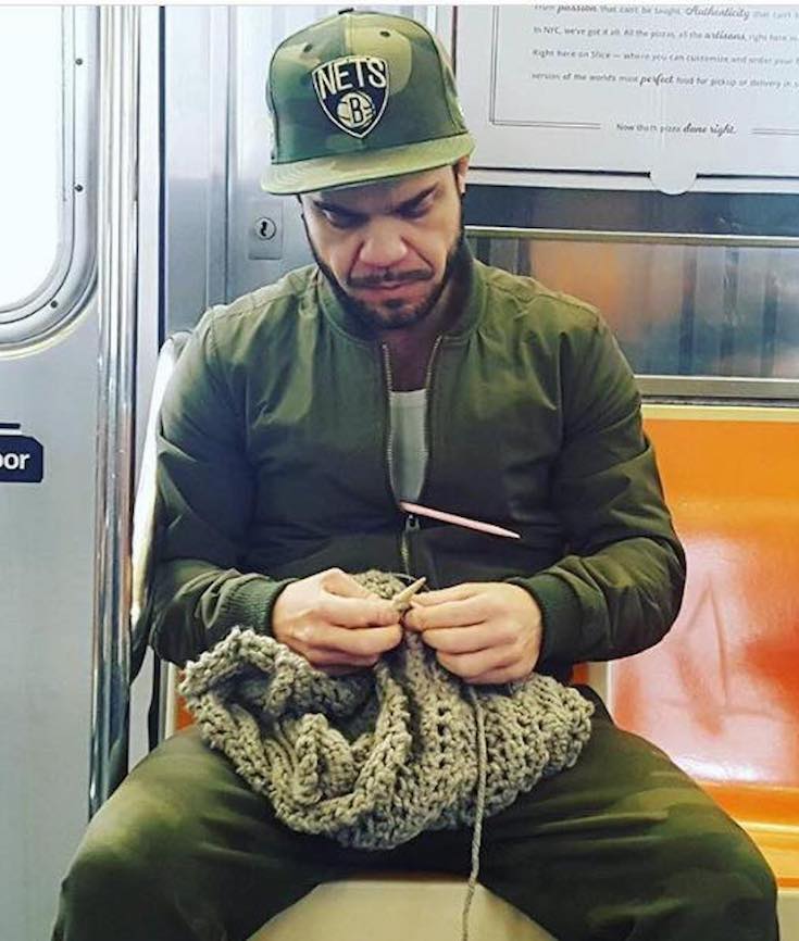 Man caught knitting on subway finds unexpected boost to business | Yahoo News