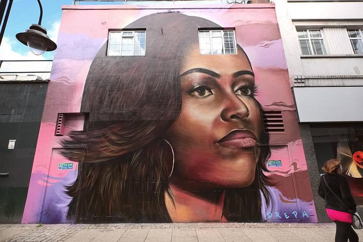 London-Based Artist Pays Homage To Michelle Obama With Giant Mural | Travel Noire