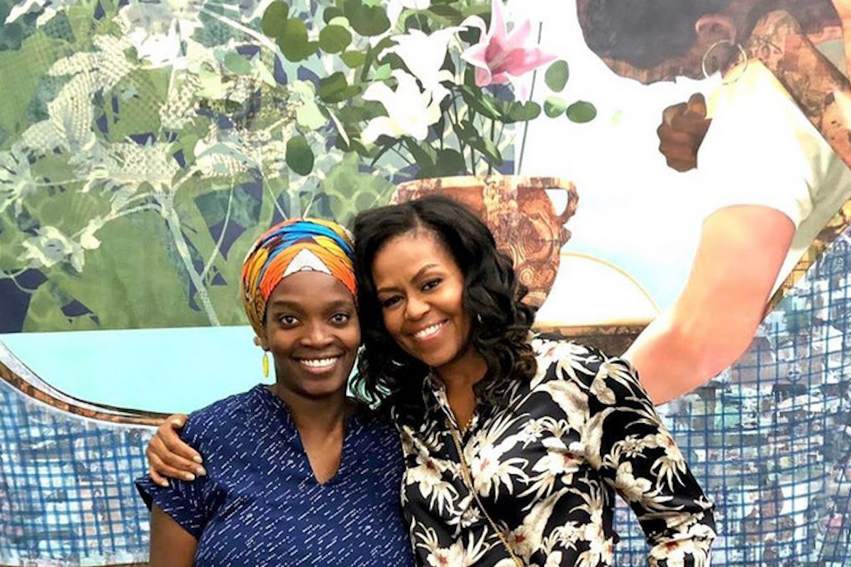 Heartwarming moments as Michelle Obama visits Nigerian-born Artist, Njideka Akunyili Crosby | Pulse
