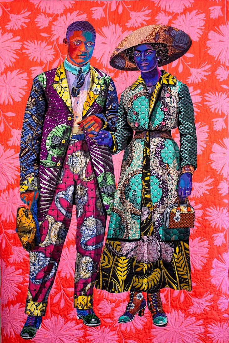 African Fabrics Connect to Form Quilted Portraits of Black Figures by Bisa Butler | Colossal