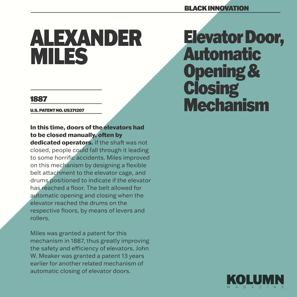 Alexander Miles, Black Inventors, Black Inventions, African American Inventors, African American Inventors, African American Newspaper, Black Newspaper, African American Magazine, Black Magazine, African American History, Black History, African American Wealth, Black Wealth, African American Health, Black Health, African American Economics, Black Economics, KOLUMN Magazine, KOLUMN Books, KINDR'D Magazine, Black Lives, Black Lives Matter, African American Art, Black Art, African American Politics, Black Politics, African American City, Black City, African American People, Black People, Allegory, Segregation, Racism, Reparations
