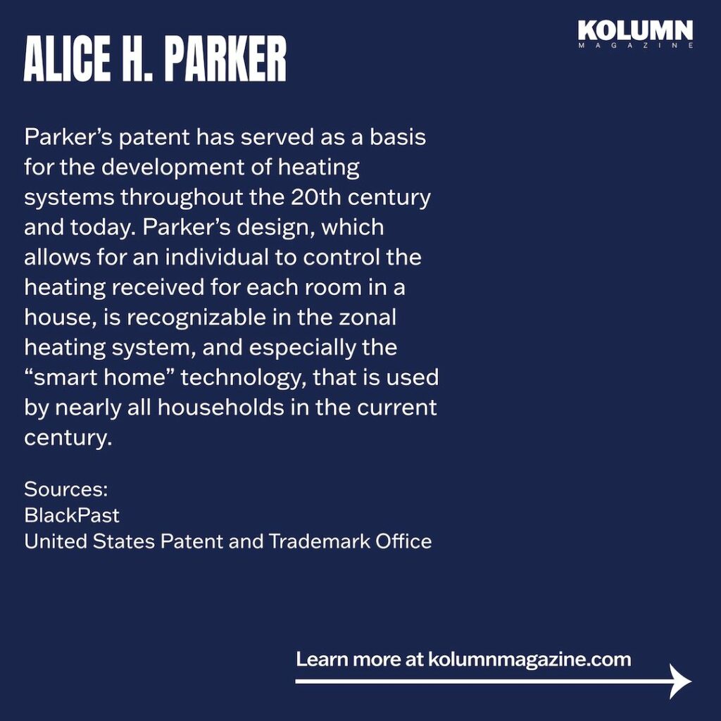 Alice H. Parker, Black Inventors, Black Inventions, African American Inventors, African American Inventors, African American Newspaper, Black Newspaper, African American Magazine, Black Magazine, African American History, Black History, African American Wealth, Black Wealth, African American Health, Black Health, African American Economics, Black Economics, KOLUMN Magazine, KOLUMN Books, KINDR'D Magazine, Black Lives, Black Lives Matter, African American Art, Black Art, African American Politics, Black Politics, African American City, Black City, African American People, Black People, Allegory, Segregation, Racism, Reparations