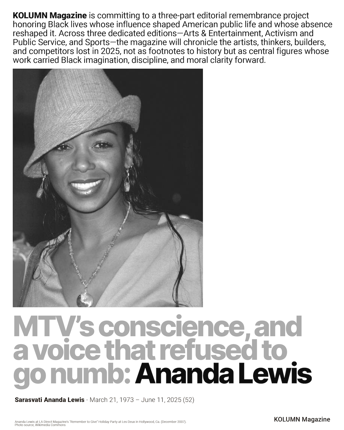 A year that sounded like memory, Ananda Lewis, KOLUMN, African American News, Black News, African American Journalism, Black Journalism, African American History, Black History, African American Art, Black Art, African American Music, Black Music, African American Wealth, Black Wealth, African American Education, Black Education, Historic Black University or College, HBCU