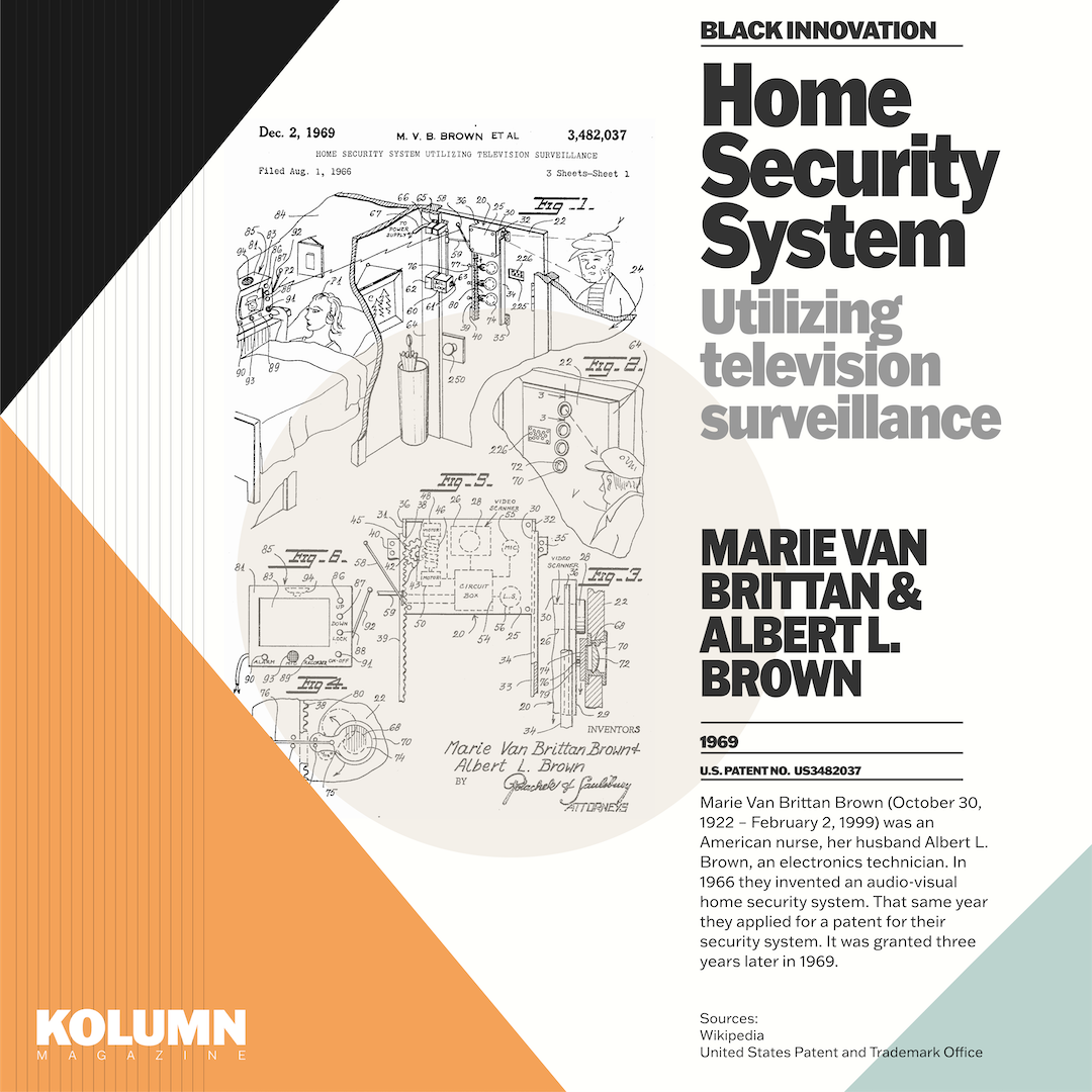 Marie Van Brittan Brown, Albert Brown, Home Security System Utilizing Television Surveillance, Black Innovators, Black Inventors, American Politics, Black Politics, KOLUMN Magazine, KOLUMN, African American News, Black News, African American Journalism, Black Journalism, African American History, Black History, African American Art, Black Art, African American Music, Black Music, African American Wealth, Black Wealth, African American Education, Black Education, Historic Black University or College, HBCU