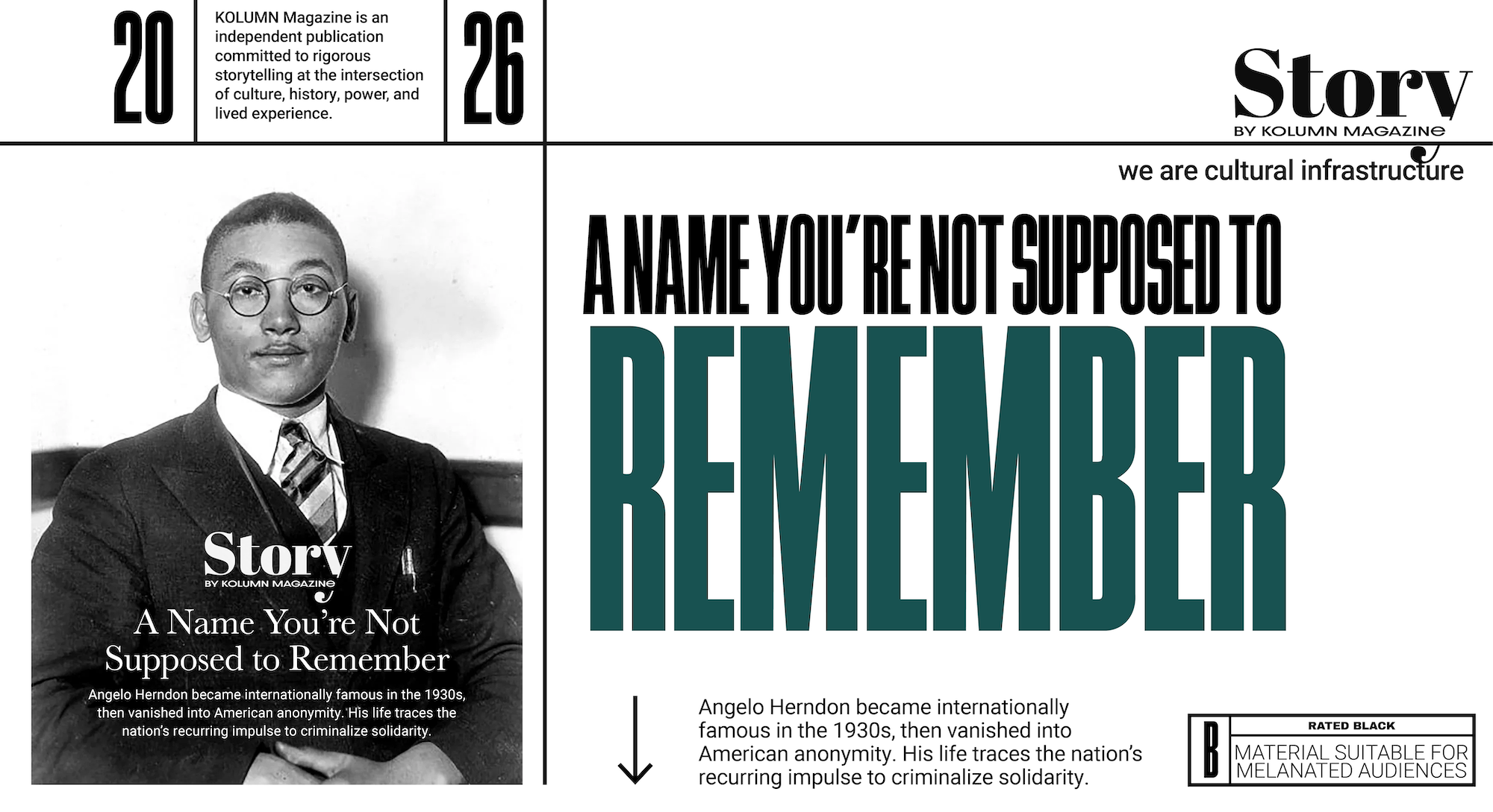 Angelo Herndon, KOLUMN, African American News, Black News, African American Journalism, Black Journalism, African American History, Black History, African American Art, Black Art, African American Music, Black Music, African American Wealth, Black Wealth, African American Education, Black Education, Historic Black University or College, HBCU