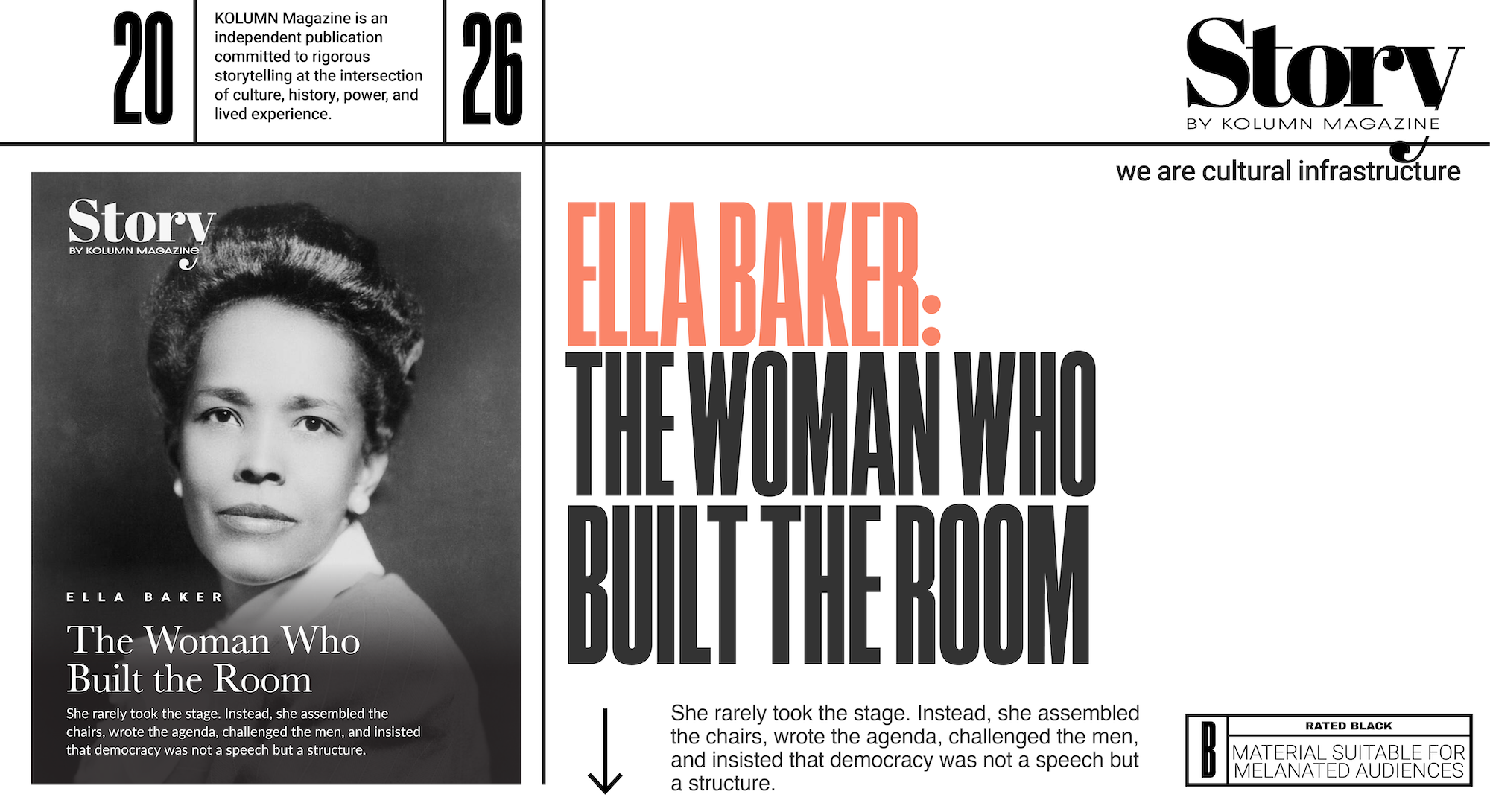 Ella Baker, KOLUMN, African American News, Black News, African American Journalism, Black Journalism, African American History, Black History, African American Art, Black Art, African American Music, Black Music, African American Wealth, Black Wealth, African American Education, Black Education, Historic Black University or College, HBCU