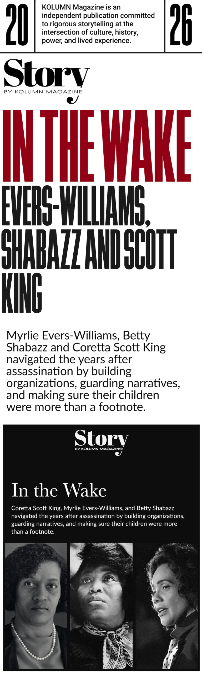 Myrlie Evers-Williams, Betty Shabazz, Coretta Scott King, KOLUMN, African American News, Black News, African American Journalism, Black Journalism, African American History, Black History, African American Art, Black Art, African American Music, Black Music, African American Wealth, Black Wealth, African American Education, Black Education, Historic Black University or College, HBCU