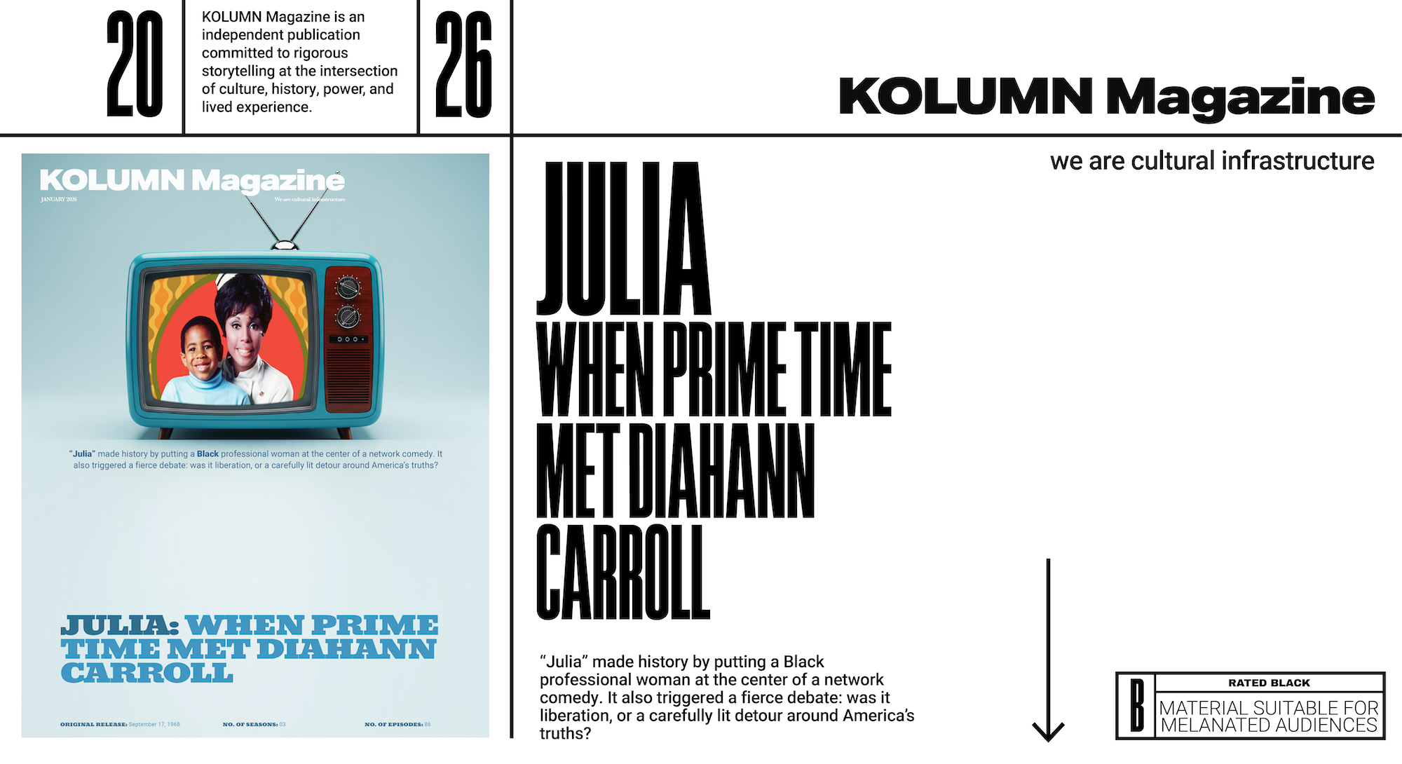 Julia, Diahann Carroll, KOLUMN, African American News, Black News, African American Journalism, Black Journalism, African American History, Black History, African American Art, Black Art, African American Music, Black Music, African American Wealth, Black Wealth, African American Education, Black Education, Historic Black University or College, HBCU