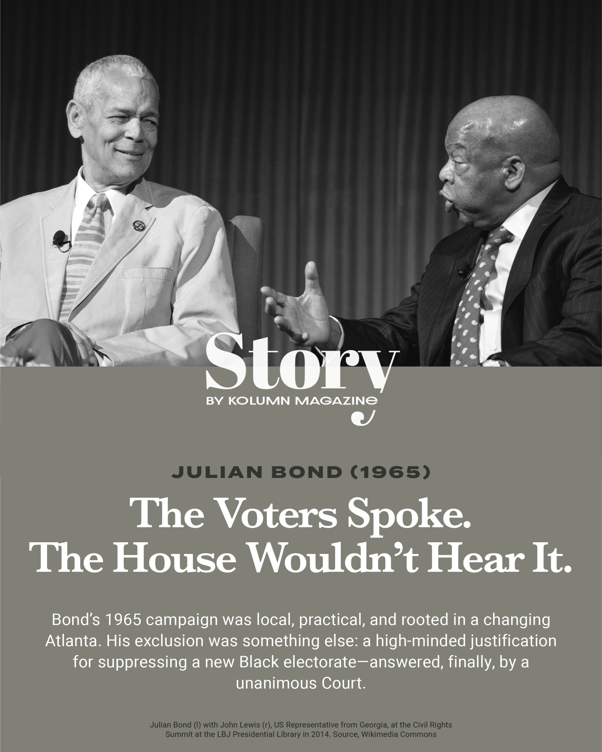 Julian Bond, KOLUMN, African American News, Black News, African American Journalism, Black Journalism, African American History, Black History, African American Art, Black Art, African American Music, Black Music, African American Wealth, Black Wealth, African American Education, Black Education, Historic Black University or College, HBCU