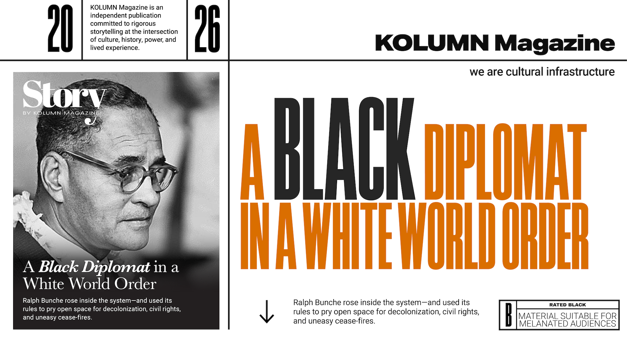 Ralph Bunche, KOLUMN, African American News, Black News, African American Journalism, Black Journalism, African American History, Black History, African American Art, Black Art, African American Music, Black Music, African American Wealth, Black Wealth, African American Education, Black Education, Historic Black University or College, HBCU