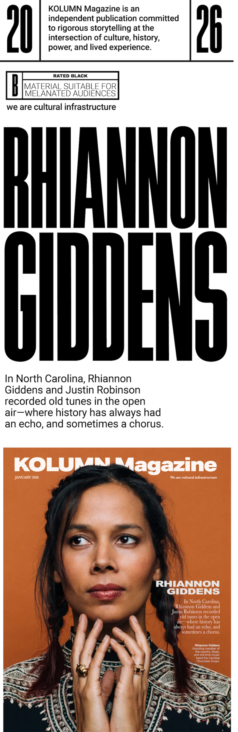 Rhiannon Giddens, What Did the Blackbird Say to the Crow, KOLUMN, African American News, Black News, African American Journalism, Black Journalism, African American History, Black History, African American Art, Black Art, African American Music, Black Music, African American Wealth, Black Wealth, African American Education, Black Education, Historic Black University or College, HBCU