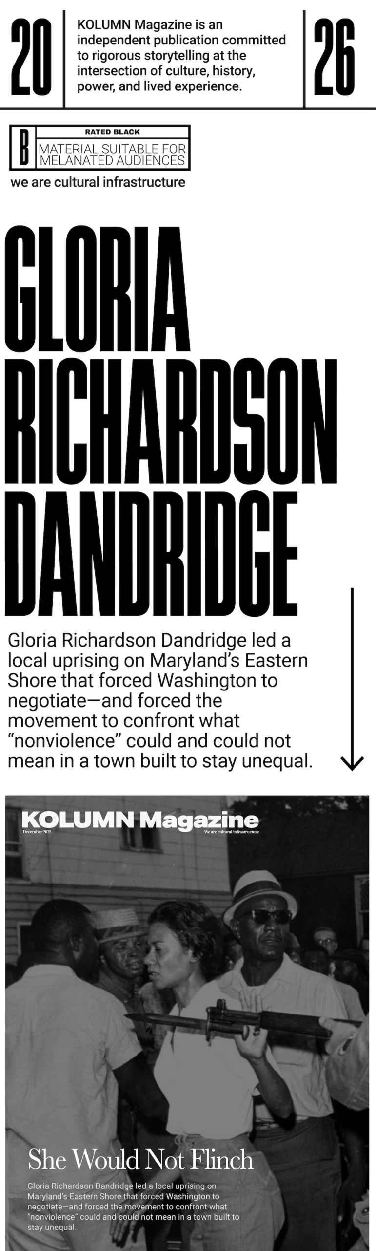 Gloria Richardson, Gloria Richardson Dandridge, Cambridge Movement, Civil Rights, Civil Rights Era, KOLUMN, African American News, Black News, African American Journalism, Black Journalism, African American History, Black History, African American Art, Black Art, African American Music, Black Music, African American Wealth, Black Wealth, African American Education, Black Education, Historic Black University or College, HBCU