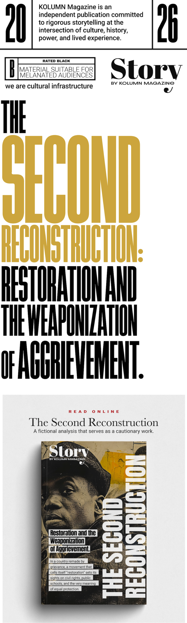The Second Reconstruction, Grievance Politics, Reconstruction, KOLUMN, African American News, Black News, African American Journalism, Black Journalism, African American History, Black History, African American Art, Black Art, African American Music, Black Music, African American Wealth, Black Wealth, African American Education, Black Education, Historic Black University or College, HBCU