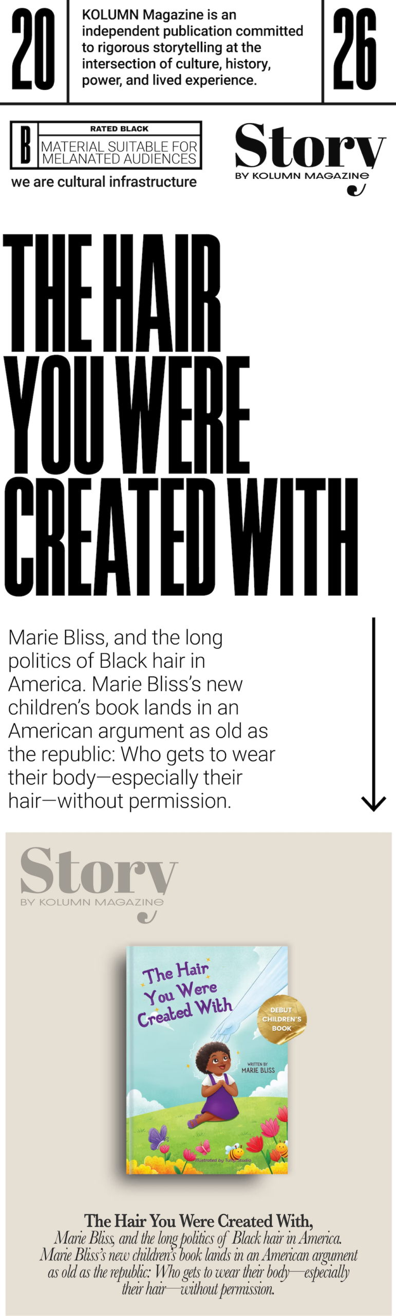 The Hair You Were Created With, Marie Bliss, KOLUMN, African American News, Black News, African American Journalism, Black Journalism, African American History, Black History, African American Art, Black Art, African American Music, Black Music, African American Wealth, Black Wealth, African American Education, Black Education, Historic Black University or College, HBCU