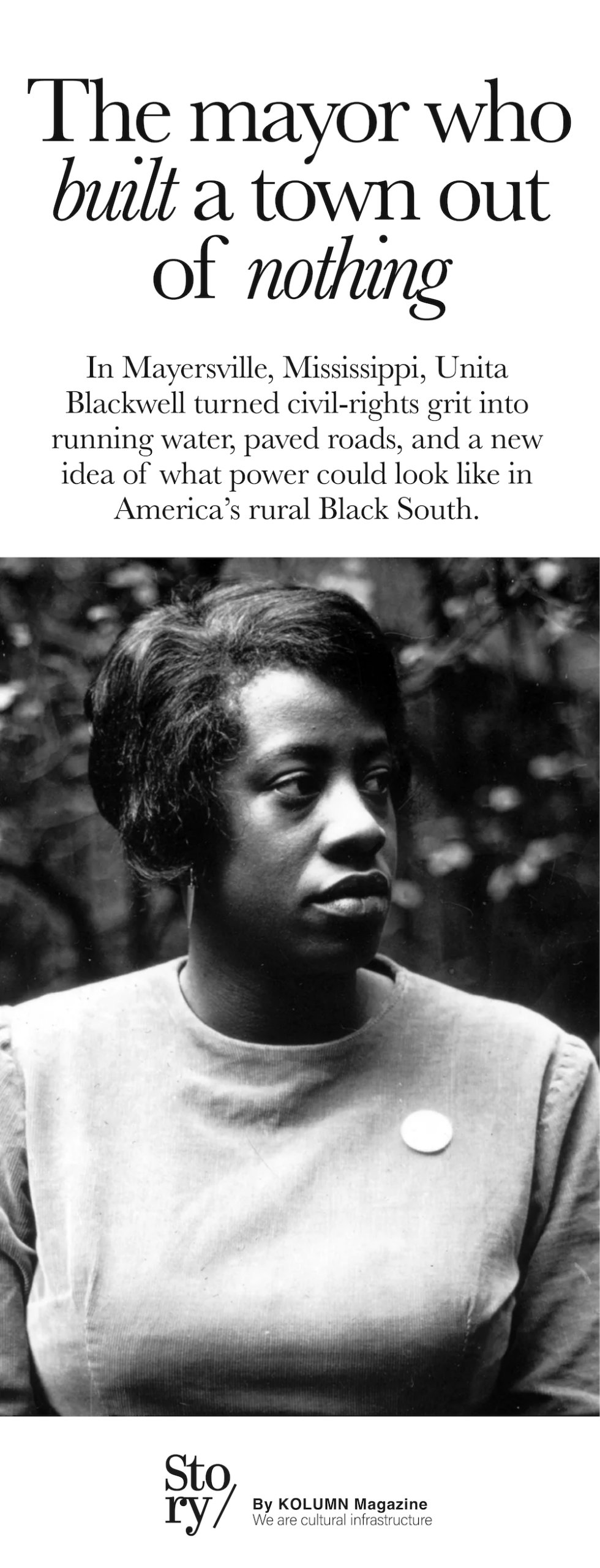 Unita Blackwell, KOLUMN, African American News, Black News, African American Journalism, Black Journalism, African American History, Black History, African American Art, Black Art, African American Music, Black Music, African American Wealth, Black Wealth, African American Education, Black Education, Historic Black University or College, HBCU
