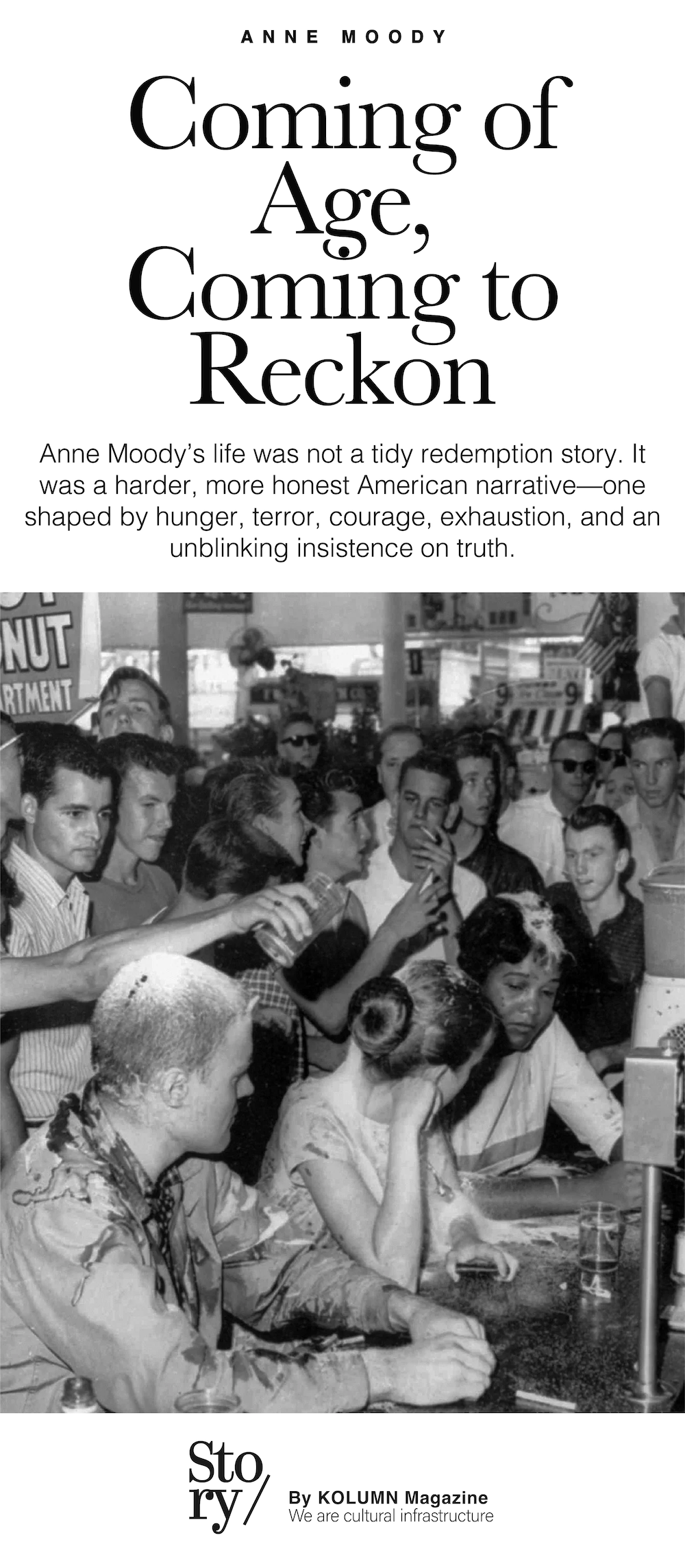 Anne Moody, KOLUMN, African American News, Black News, African American Journalism, Black Journalism, African American History, Black History, African American Art, Black Art, African American Music, Black Music, African American Wealth, Black Wealth, African American Education, Black Education, Historic Black University or College, HBCU