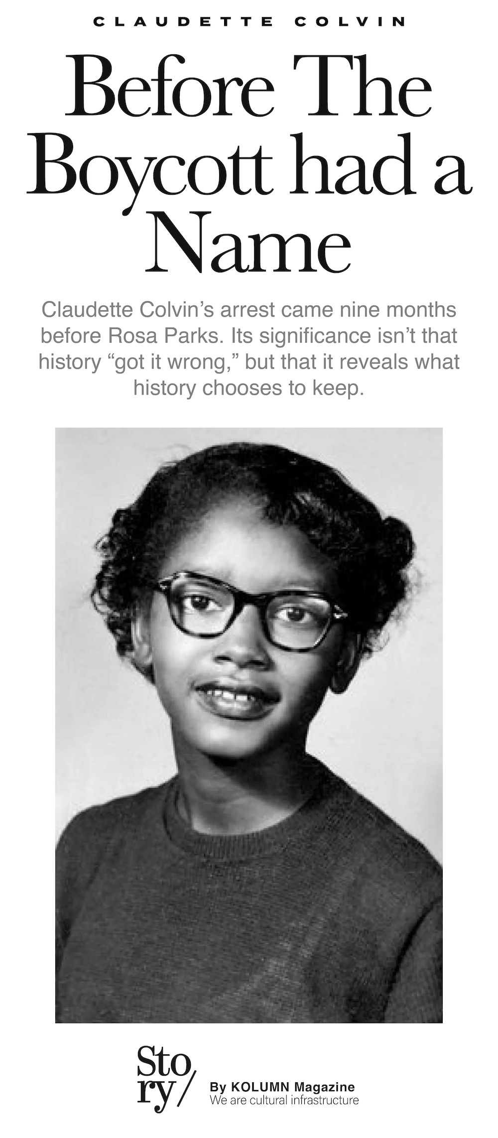 Claudette Colvin, KOLUMN, African American News, Black News, African American Journalism, Black Journalism, African American History, Black History, African American Art, Black Art, African American Music, Black Music, African American Wealth, Black Wealth, African American Education, Black Education, Historic Black University or College, HBCU