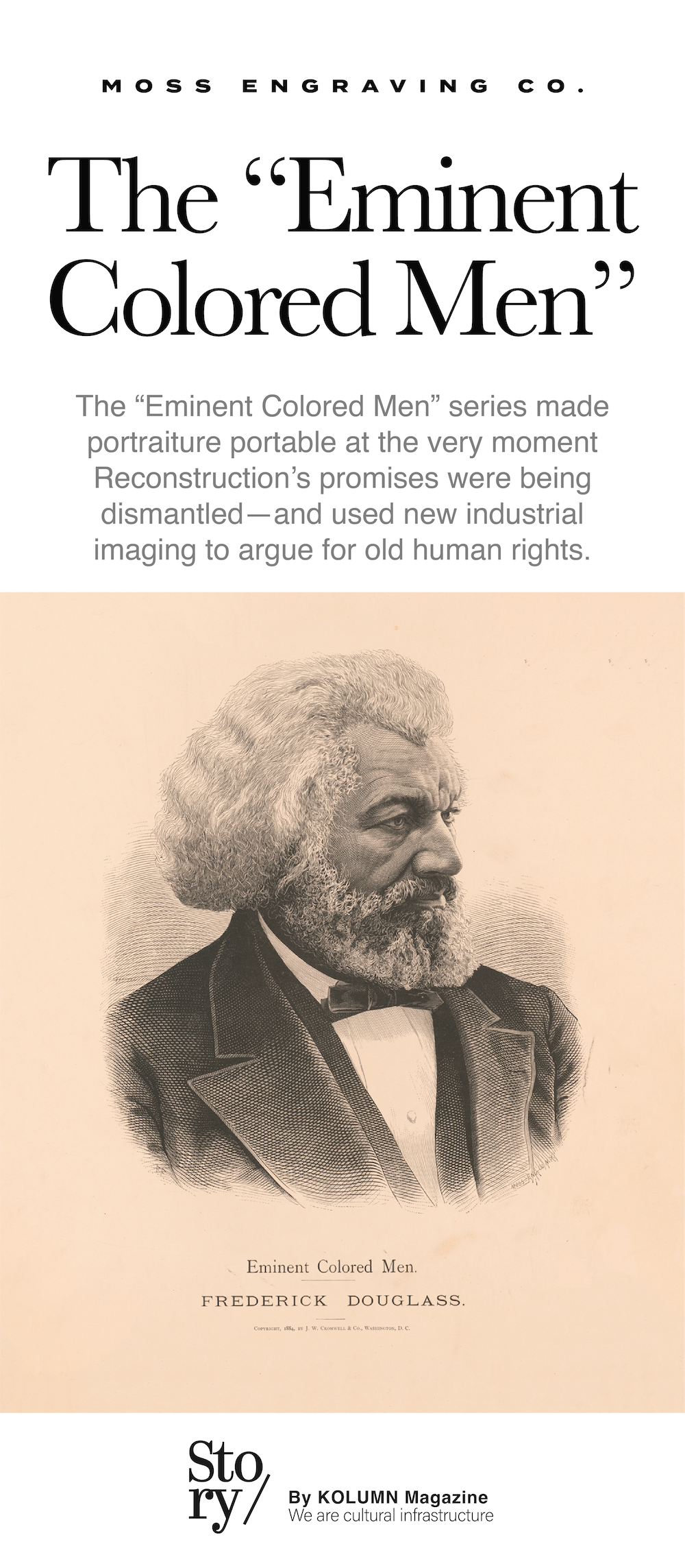 Moss Engraving Company, Frederick Douglass, KOLUMN, African American News, Black News, African American Journalism, Black Journalism, African American History, Black History, African American Art, Black Art, African American Music, Black Music, African American Wealth, Black Wealth, African American Education, Black Education, Historic Black University or College, HBCU