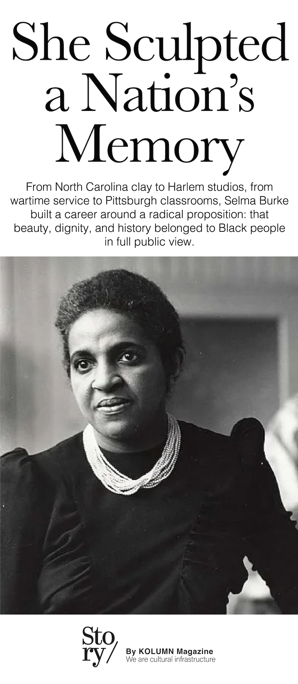 Selma Burke, KOLUMN, African American News, Black News, African American Journalism, Black Journalism, African American History, Black History, African American Art, Black Art, African American Music, Black Music, African American Wealth, Black Wealth, African American Education, Black Education, Historic Black University or College, HBCU