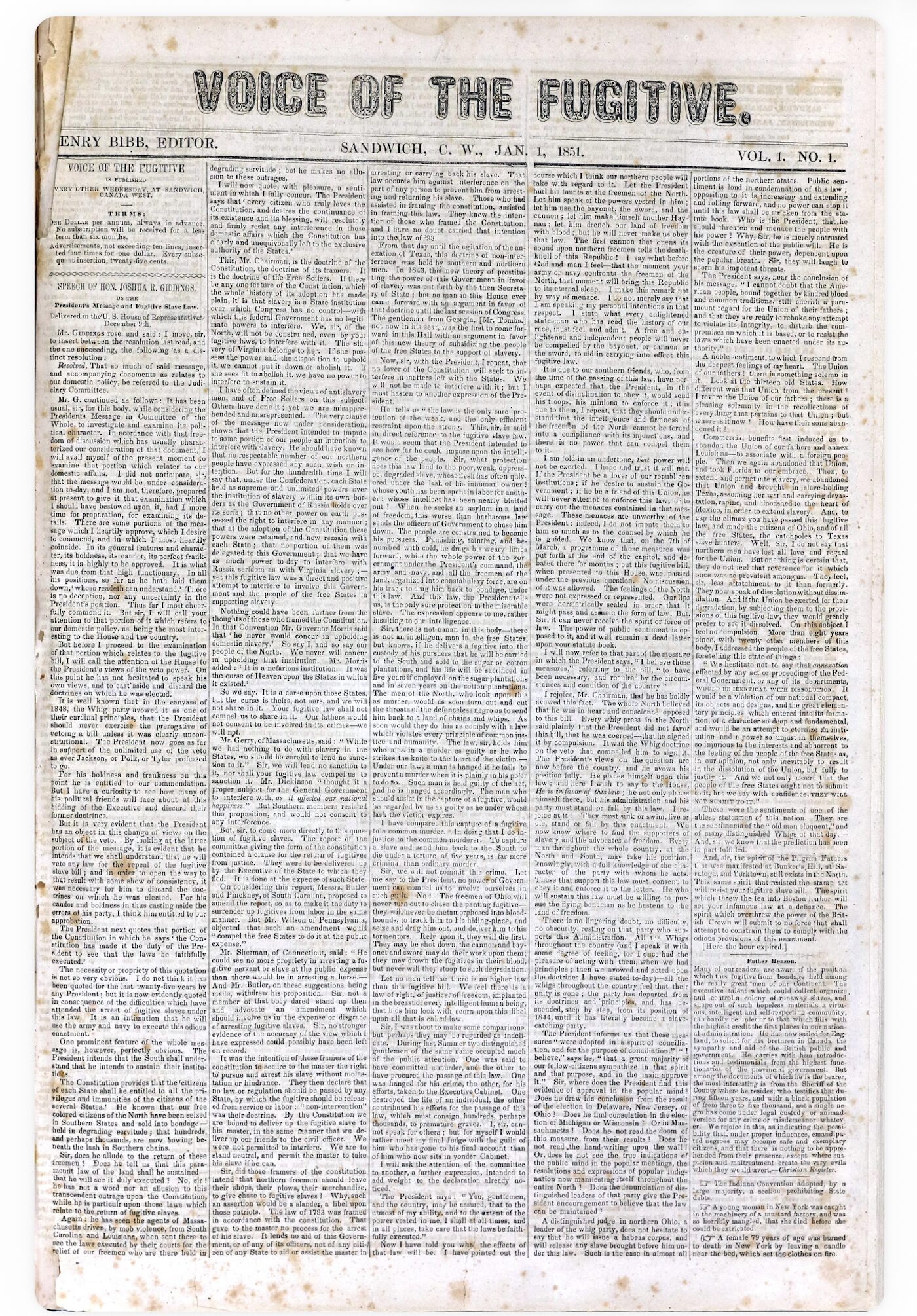 Henry Bibb, KOLUMN, African American News, Black News, African American Journalism, Black Journalism, African American History, Black History, African American Art, Black Art, African American Music, Black Music, African American Wealth, Black Wealth, African American Education, Black Education, Historic Black University or College, HBCU