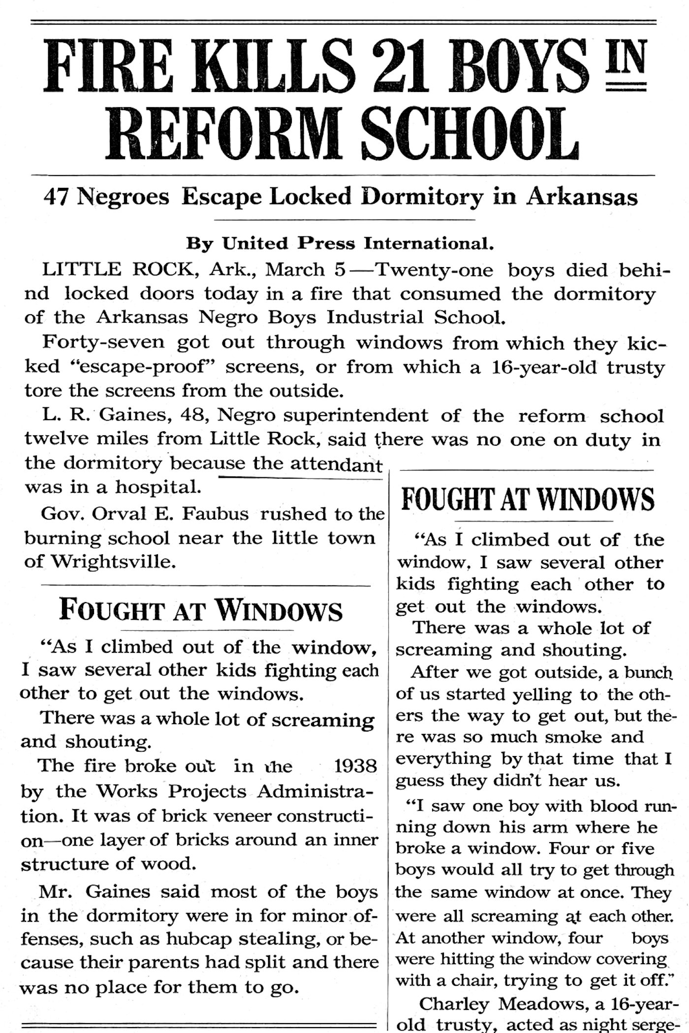 The Wrightsville Fire, KOLUMN, African American News, Black News, African American Journalism, Black Journalism, African American History, Black History, African American Art, Black Art, African American Music, Black Music, African American Wealth, Black Wealth, African American Education, Black Education, Historic Black University or College, HBCU