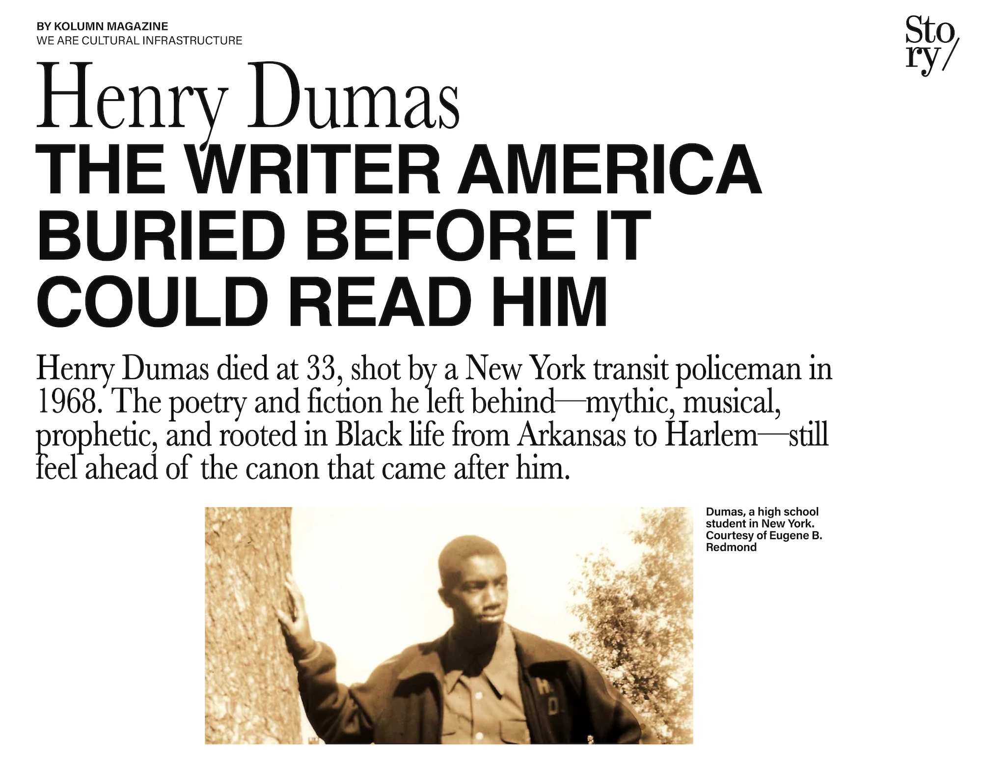 Henry Dumas, KOLUMN, African American News, Black News, African American Journalism, Black Journalism, African American History, Black History, African American Art, Black Art, African American Music, Black Music, African American Wealth, Black Wealth, African American Education, Black Education, Historic Black University or College, HBCU