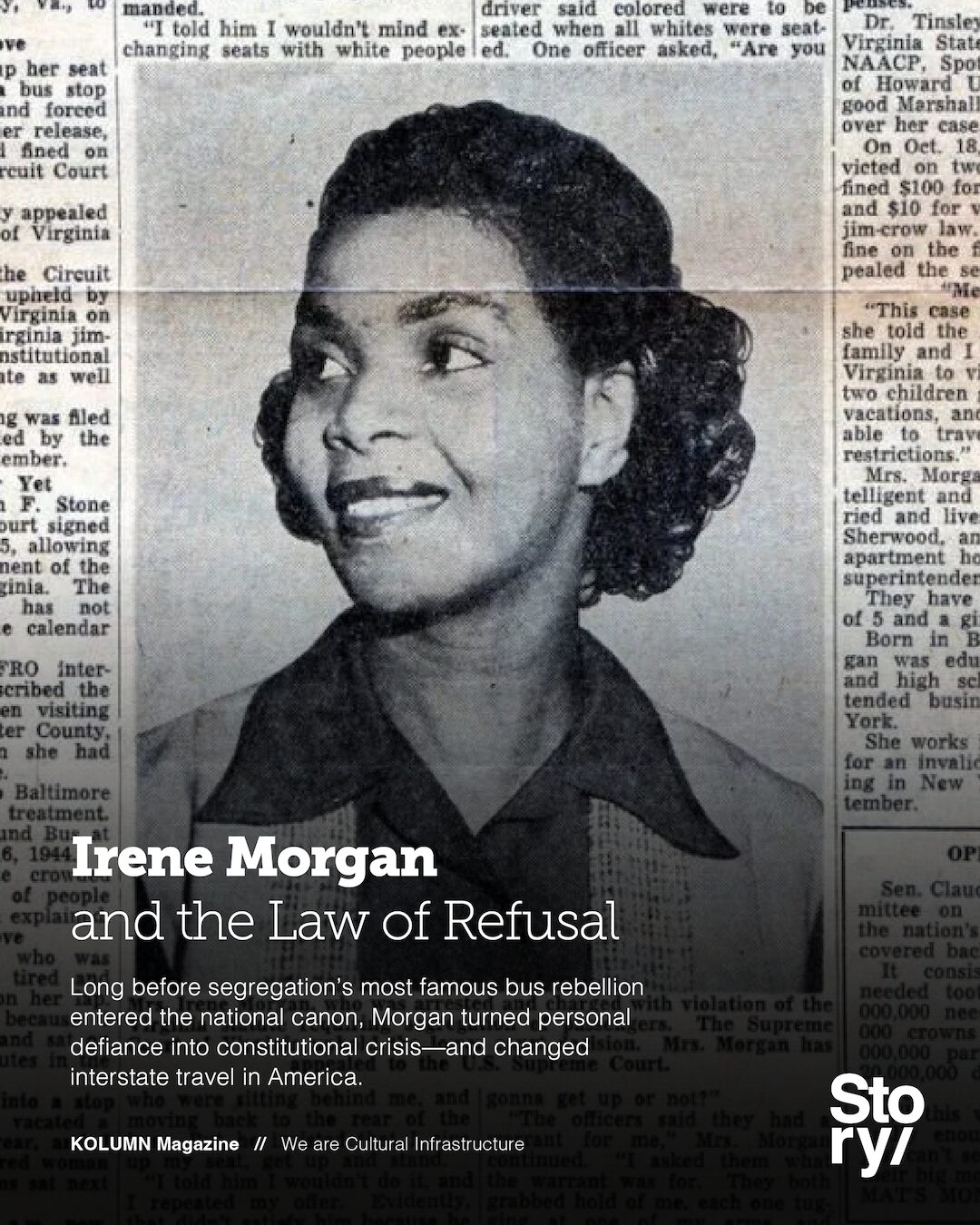 Irene Morgan, KOLUMN, African American News, Black News, African American Journalism, Black Journalism, African American History, Black History, African American Art, Black Art, African American Music, Black Music, African American Wealth, Black Wealth, African American Education, Black Education, Historic Black University or College, HBCU