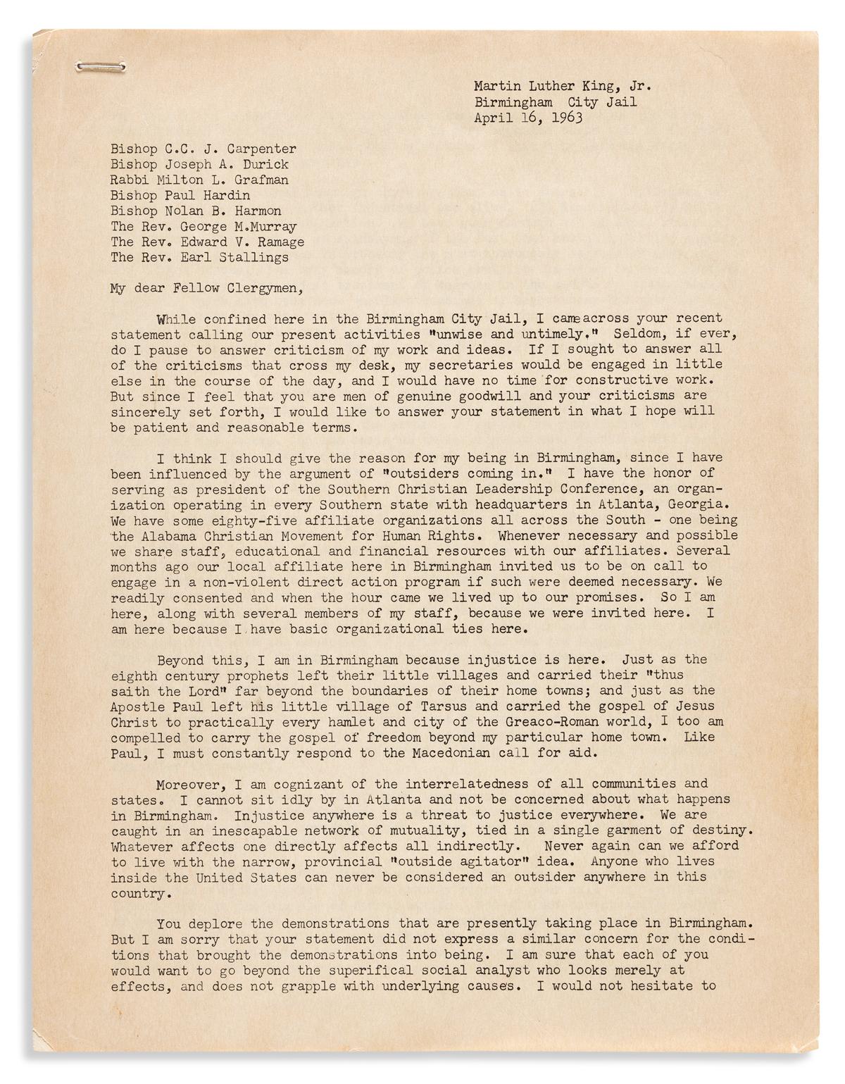Martin Luther King, Letter From Birmingham Jail, KOLUMN, African American News, Black News, African American Journalism, Black Journalism, African American History, Black History, African American Art, Black Art, African American Music, Black Music, African American Wealth, Black Wealth, African American Education, Black Education, Historic Black University or College, HBCU