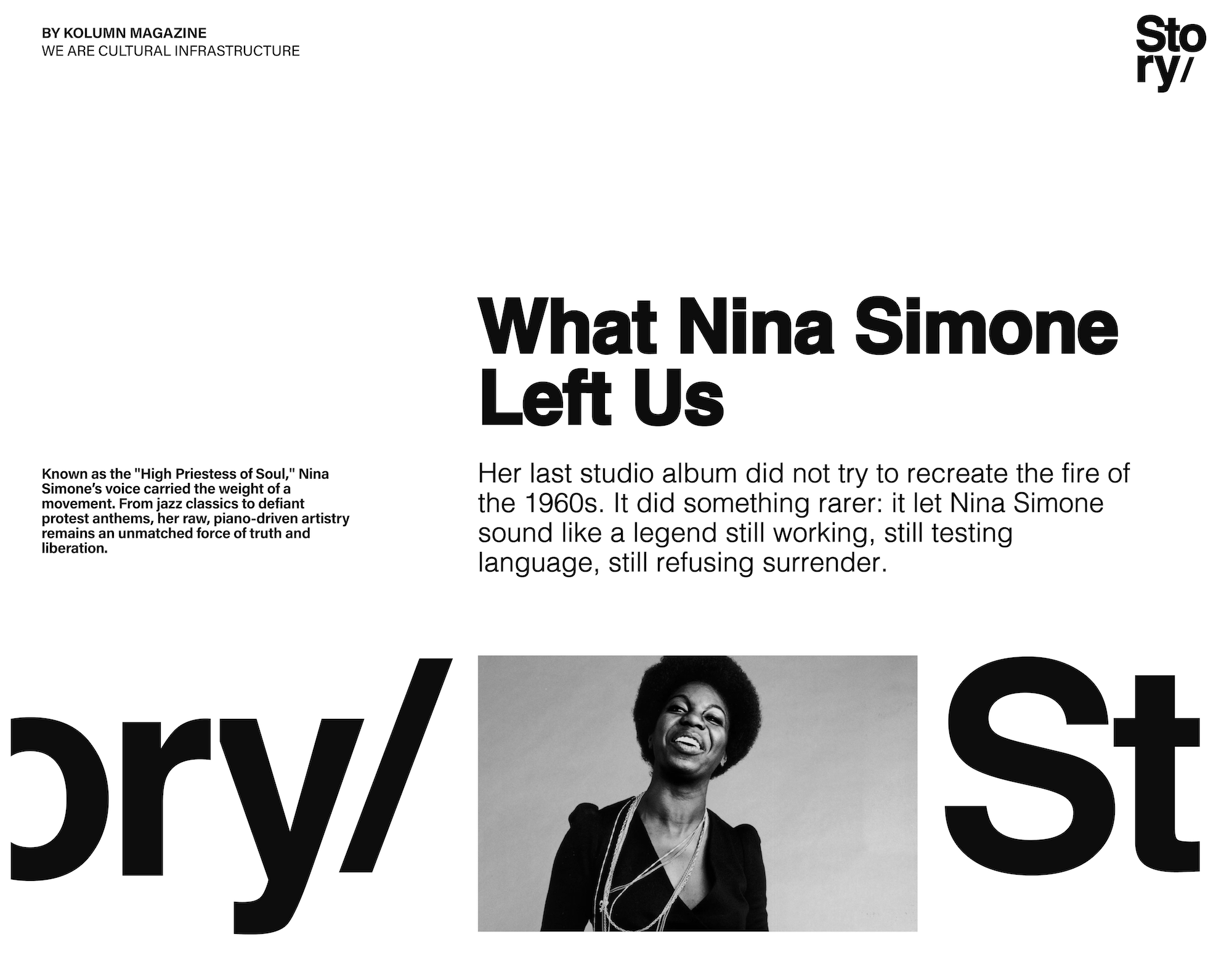 Nina Simone, A Single Woman, Nina, Marion Stamps, KOLUMN, African American News, Black News, African American Journalism, Black Journalism, African American History, Black History, African American Art, Black Art, African American Music, Black Music, African American Wealth, Black Wealth, African American Education, Black Education, Historic Black University or College, HBCU