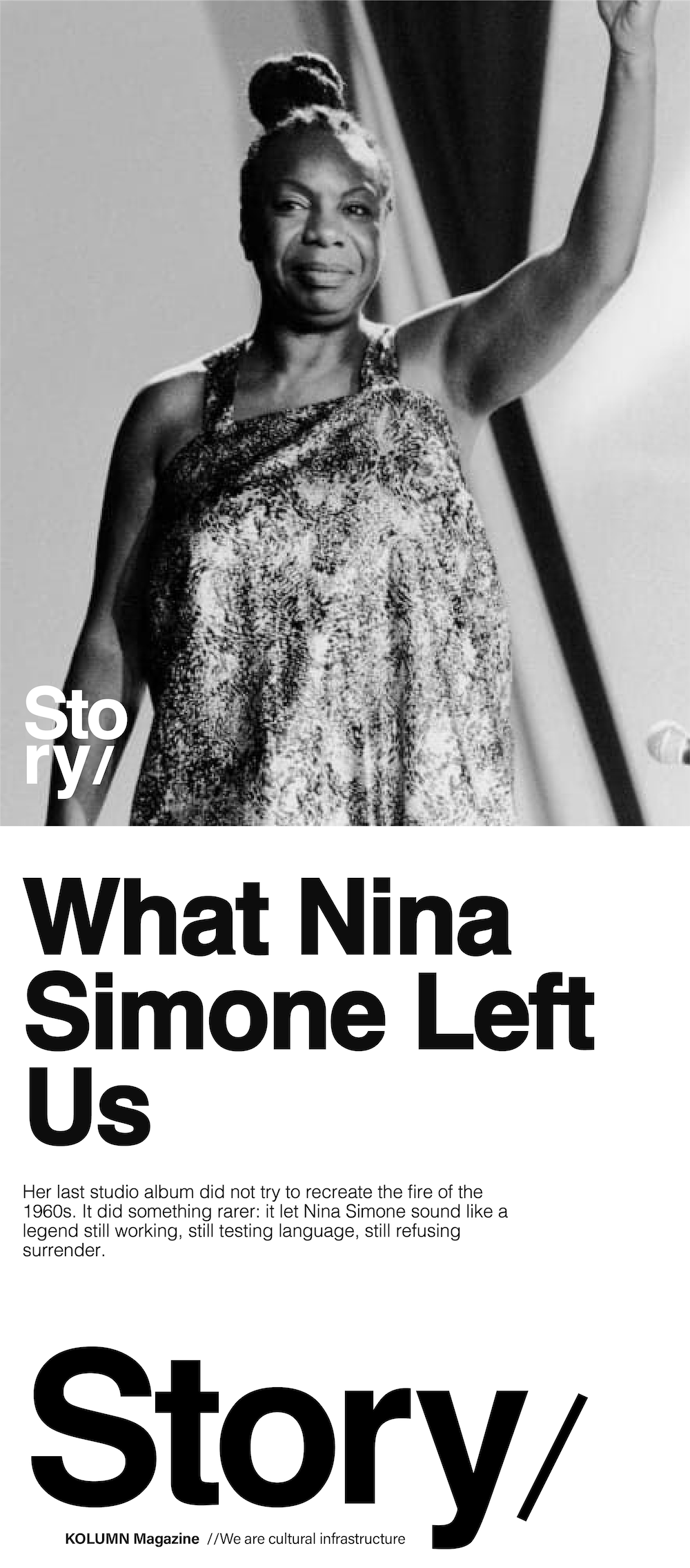 Nina Simone, A Single Woman, Nina, Marion Stamps, KOLUMN, African American News, Black News, African American Journalism, Black Journalism, African American History, Black History, African American Art, Black Art, African American Music, Black Music, African American Wealth, Black Wealth, African American Education, Black Education, Historic Black University or College, HBCU