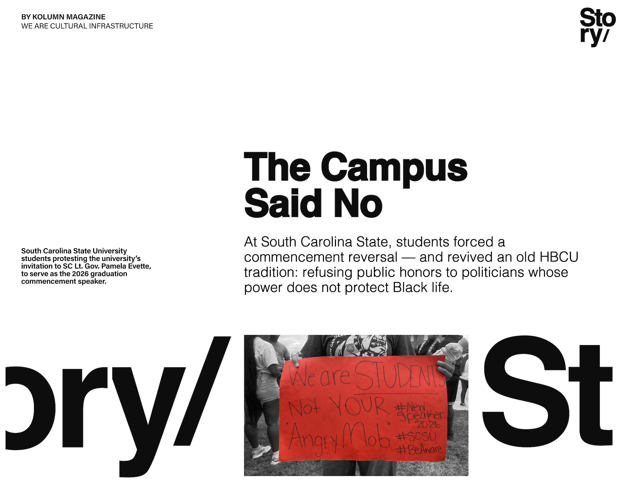 South Carolina State University, Pamela Evette, Student Protest, KOLUMN, African American News, Black News, African American Journalism, Black Journalism, African American History, Black History, African American Art, Black Art, African American Music, Black Music, African American Wealth, Black Wealth, African American Education, Black Education, Historic Black University or College, HBCU