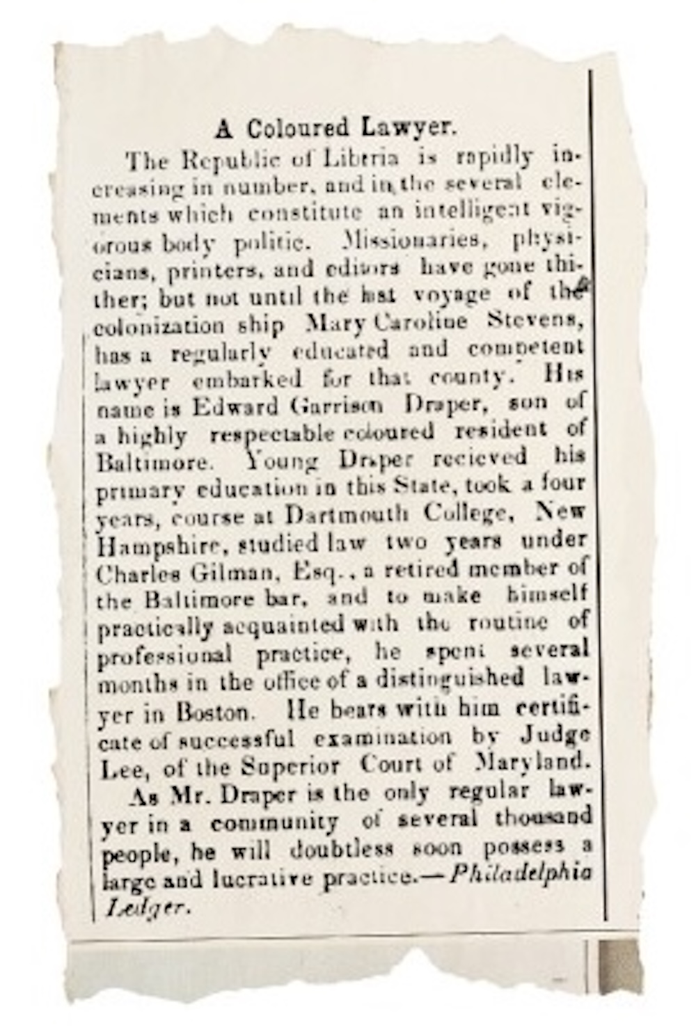 Edward Garrison Draper, KOLUMN, African American News, Black News, African American Journalism, Black Journalism, African American History, Black History, African American Art, Black Art, African American Music, Black Music, African American Wealth, Black Wealth, African American Education, Black Education, Historic Black University or College, HBCU