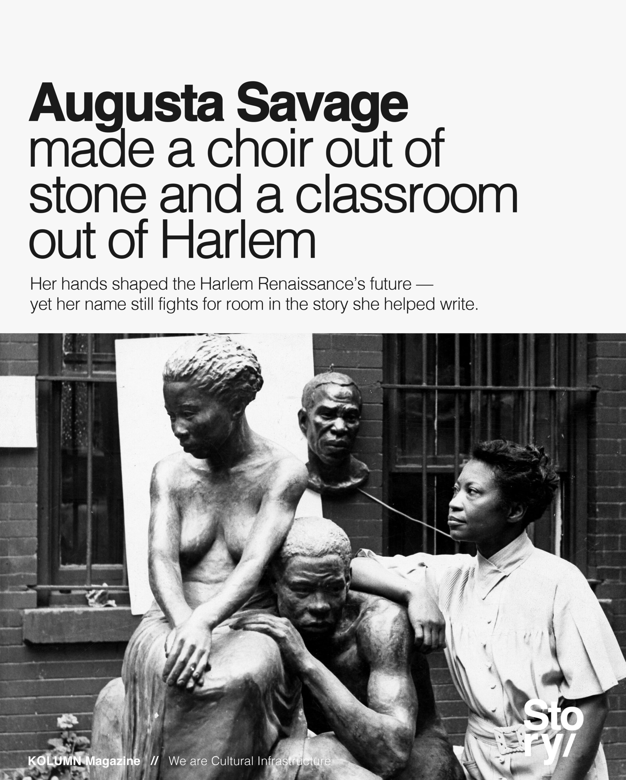 Augusta Savage, KOLUMN, Cultural Infrastructure, African American News, Black News, African American Journalism, Black Journalism, African American History, Black History, African American Art, Black Art, African American Music, Black Music, African American Wealth, Black Wealth, African American Education, Black Education, Historic Black University or College, HBCU