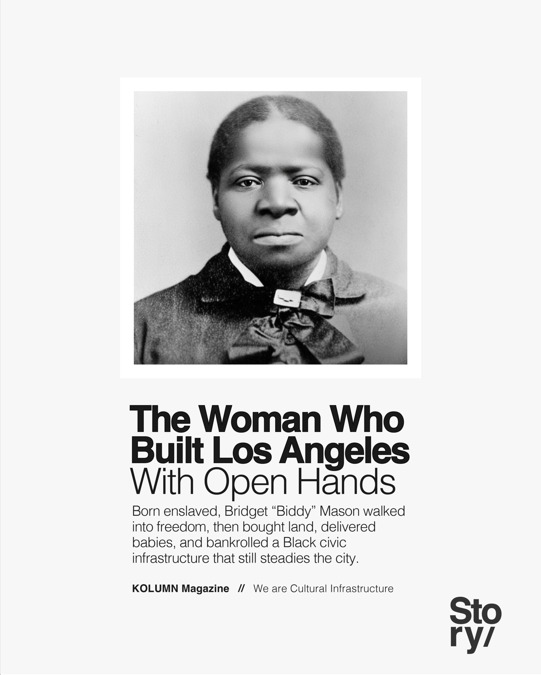 Bridget Biddy Mason, KOLUMN, Cultural Infrastructure, African American News, Black News, African American Journalism, Black Journalism, African American History, Black History, African American Art, Black Art, African American Music, Black Music, African American Wealth, Black Wealth, African American Education, Black Education, Historic Black University or College, HBCU