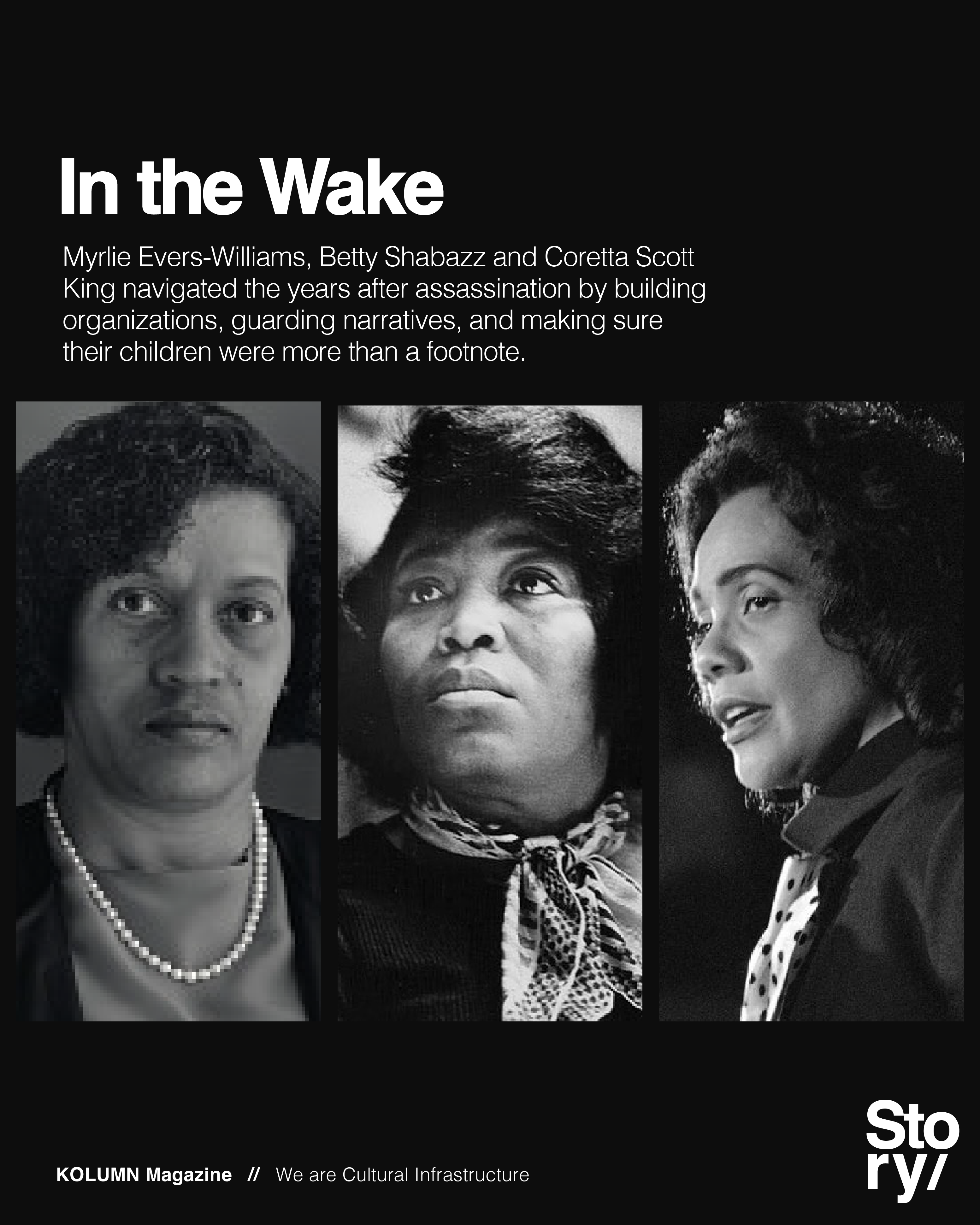 Myrlie Evers, Betty Shabazz, Coretta Scott King, KOLUMN, KOLUMN Magazine, Cultural Infrastructure, African American News, Black News, African American Journalism, Black Journalism, African American History, Black History, African American Art, Black Art, African American Music, Black Music, African American Wealth, Black Wealth, African American Education, Black Education, Historic Black University or College, HBCU