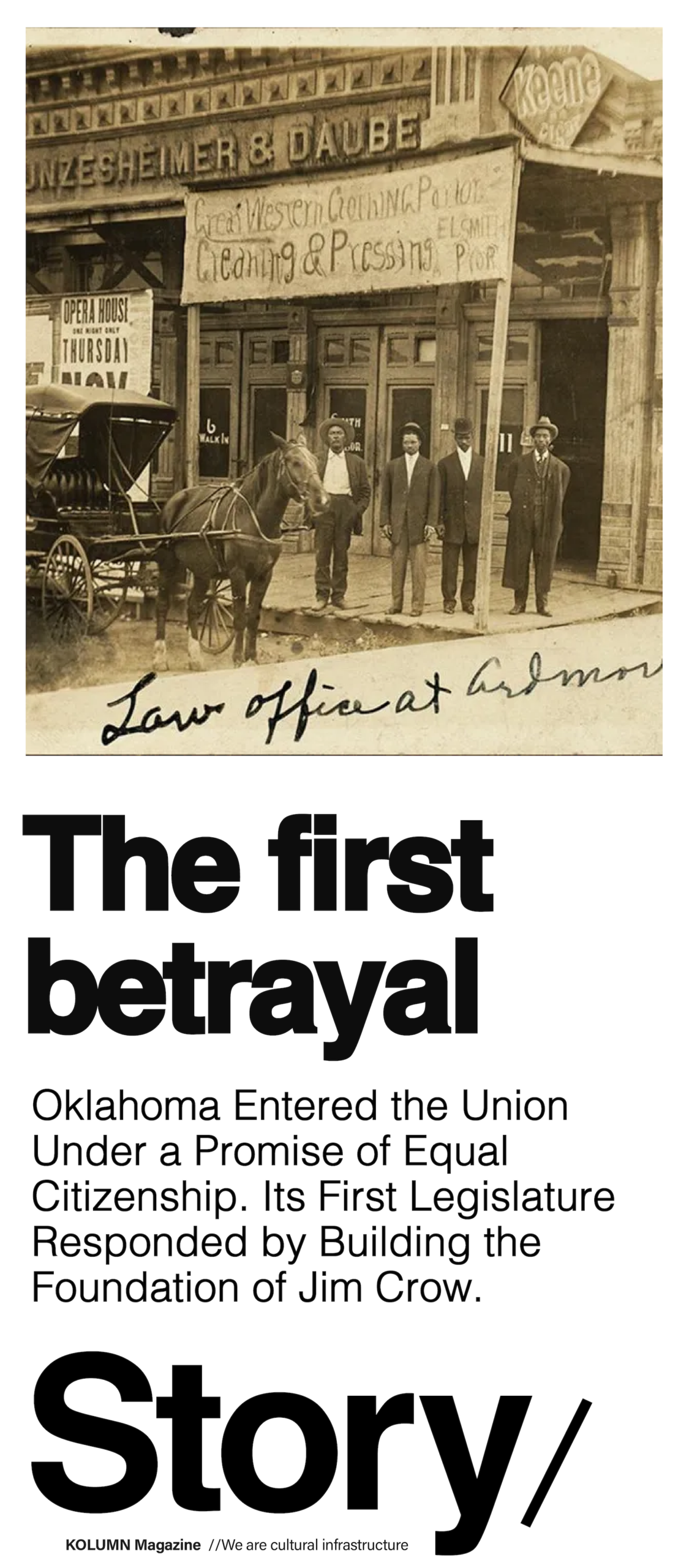 Jim Crow, Oklahoma Statehood, Senate Bill One, KOLUMN, Cultural Infrastructure, African American News, Black News, African American Journalism, Black Journalism, African American History, Black History, African American Art, Black Art, African American Music, Black Music, African American Wealth, Black Wealth, African American Education, Black Education, Historic Black University or College, HBCU
